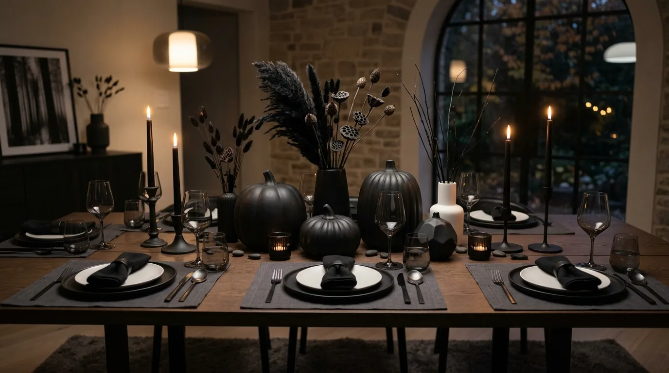 Make the food presentation part of the spooky story inspiration for a Halloween dining table.